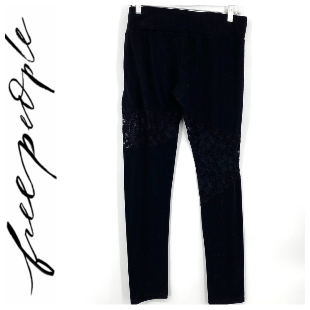 💕SALE💕 Free People Black Lace Insert Leggings - Picture 4 of 9